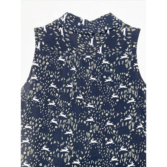 LC Lauren Conrad Womens Medium Disney Wonderland White Rabbit Sleeveless Blouse - Picture 8 of 11